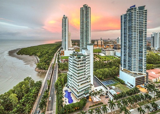 Costa del Este in Panama City at sunset